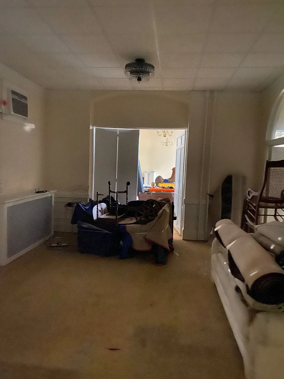 Mail sorting room before